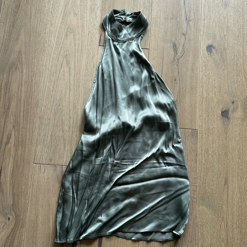 Open back halter dress